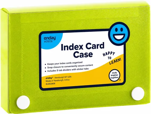 Vista 9 de Enday Tarjetero de índice de 3 x 5, estuche azul para tarjetas de índice con 5 separadores de pestañas, organizador de tarjetas de índice, soporte