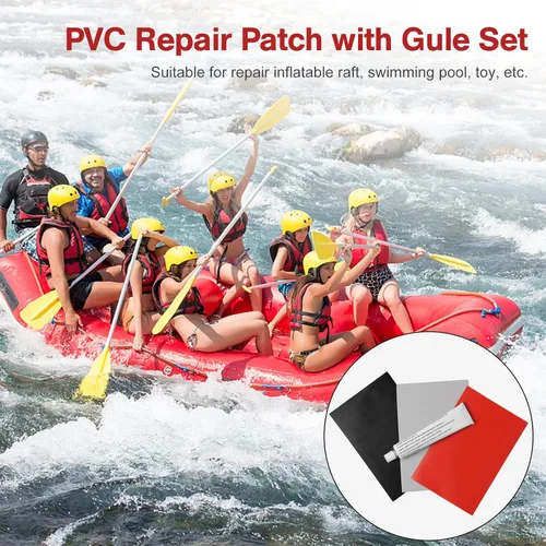 Vista 2 de Kit de reparación de barco de 6 piezas con parches de PVC para kayak inflable