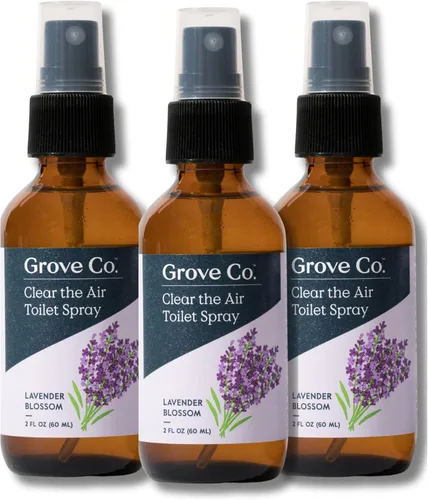 Vista 5 de Grove Co. Aerosol para inodoro (2 onzas) – Eliminador de olores de baño y ambientador, aroma de aceite esencial natural, botella de vidrio