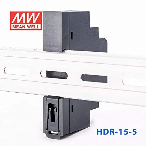 Vista 5 de MEAN WELL HDR-15-5 Ultra Slim Paso Forma 1SU Fuente de alimentación de riel DIN, 5V 2.4A 12W