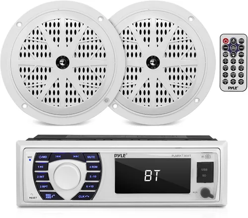 Vista 8 de Pyle Radio marina Radio DIN individual, estéreo para barco, Bluetooth, 4 Nieve
