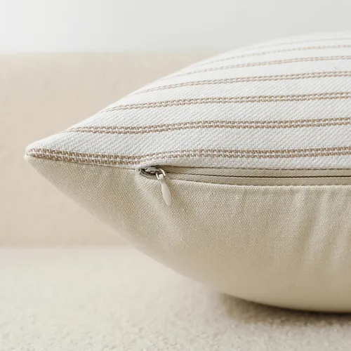 Vista 5 de MYCDXE Fundas de almohada de 16 x 16 pulgadas, juego de 2 fundas de almohada cuadradas con textura de rayas caqui para sofá, silla, dormitorio