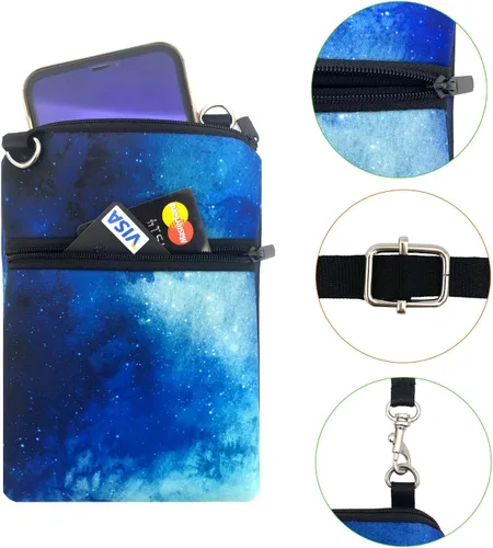 Vista 4 de Wanty Bolsa para teléfono celular, pequeña bolsa cruzada, cartera para teléfono celular con correa para el hombro para mujer