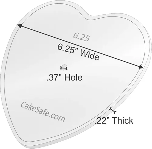 Vista 2 de CAKESAFE Discos acrílicos transparentes de ¼ pulgadas en forma de corazón de 2 a 6.25 pulgadas - Herramienta de glaseado perfecta para suavizar