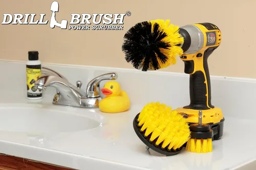 Vista 2 de Drillbrush Juego de Accesorios de Cepillo de Taladro para Limpieza de Baño – Kit de Cepillo Fregador Eléctrico para Bañera, Azulejos, Ducha