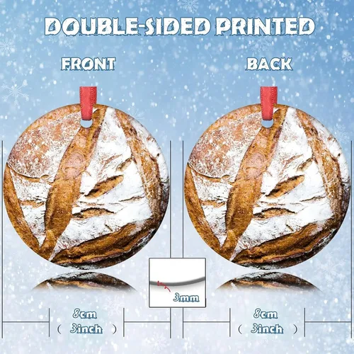 Vista 2 de Decoraciones navideñas de pan de masa madre para árbol, divertidos adornos de comida 2022, recuerdo conmemorativo colgante de vacaciones, regalos
