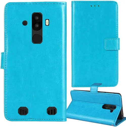 Vista 7 de Stand Premium Retro Business Flip Funda de cuero protector parachoques para BLU Tank Xtreme 5.5 "protección teléfono cubierta piel folio libro Negro