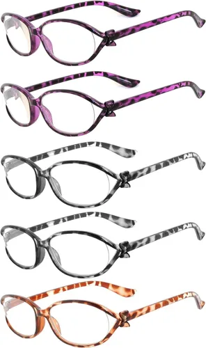 Vista 17 de OWL 5 pares de lentes de lectura de moda para mujer, bisagra de primavera