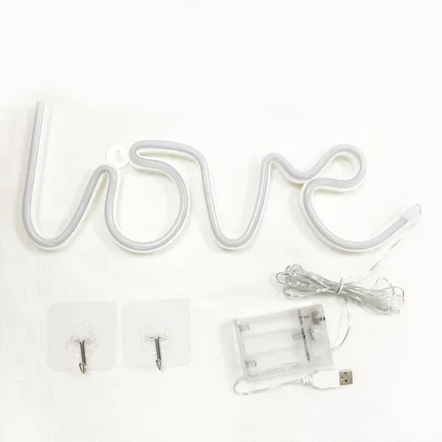 Vista 35 de Letrero de neón de amor para dormitorio, USB o batería, luz de neón para pared, luz de neón LED como letreros de pared de neón para niñas, letrero