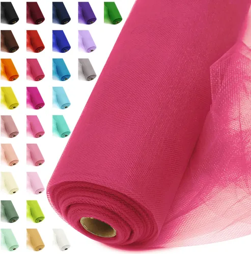 Vista 50 de Rollos de tela de tul, 54 pulgadas por 10 yardas (30 pies), cinta de tul para decoración de fiestas de boda, rollo de tela transparente en bobina