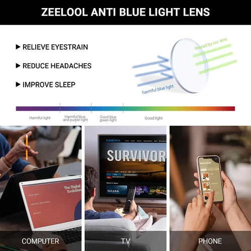 Vista 49 de Zeelool Gafas de bloqueo de luz azul ojo de gato de cristal para mujer Juliet VFP0270
