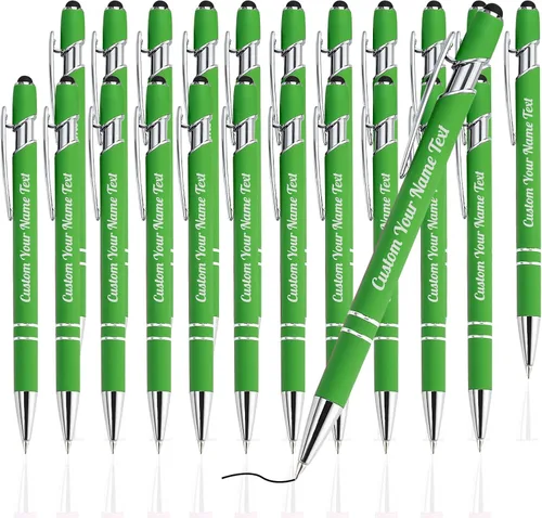Vista 44 de Bolígrafo personalizado, 1 unidad, bolígrafo personalizado con logotipo de mensaje de nombre comercial grabado, lápiz digital de tinta negra suave