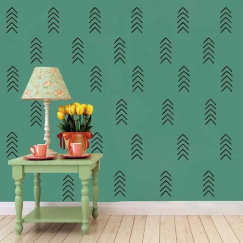 Vista 4 de Calcomanías geométricas de flecha para pared, 48 calcomanías de vinilo extraíbles para decoración moderna del hogar, oficina, dormitorio, guardería