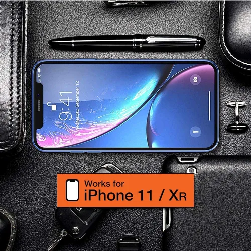 Vista 2 de Protector de pantalla de vidrio templado diseñado para Apple iPhone 11 (2019) / iPhone XR (2018), paquete de 3 películas de vidrio 9H HD de 0.010 in