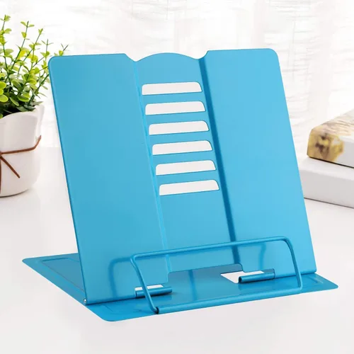 Vista 22 de MSDADA - Soporte de libros de escritorio, soporte de libros de lectura, de metal, ajustable, para libros de cocina, documentos, portátil