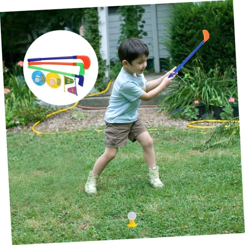 Vista 2 de Juego de juguetes para niños y juguetes para jugar en interiores, divertidos juguetes de golf de plástico para edades de 3 a 8 años, incluye pelotas