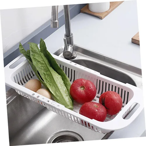 Vista 3 de SHOWERORO Soporte para utensilios de cocina, estante de secado de platos, diseño retráctil, fácil acceso