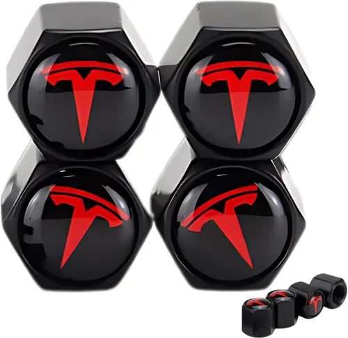Vista 7 de TACTILIAN Tapones de vástago de válvula de neumático rojos para válvula de neumático Dodge, paquete de 4 Tapones de válvula de neumático