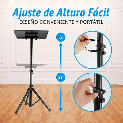 Vista 4 de Pyle Pyle PLPTS4X2 - Soporte de trípode para proyector de laptop, 2 piezas, para computadora, libro, equipo de DJ, altura ajustable de hasta 52