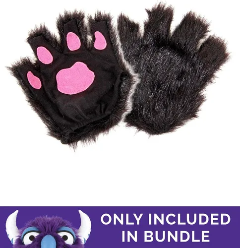 Vista 3 de Kit de accesorios para disfraz de orejas de peluche y cola de oso negro