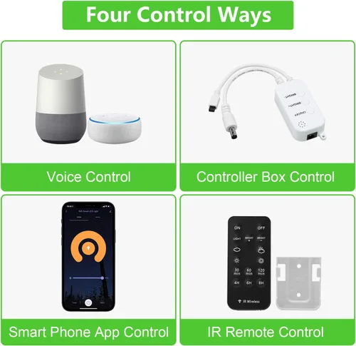 Vista 3 de Controlador WiFi inteligente para luces de disco de un solo color, control remoto AIBOO para tiras de luces LED, letrero de neón LED compatible