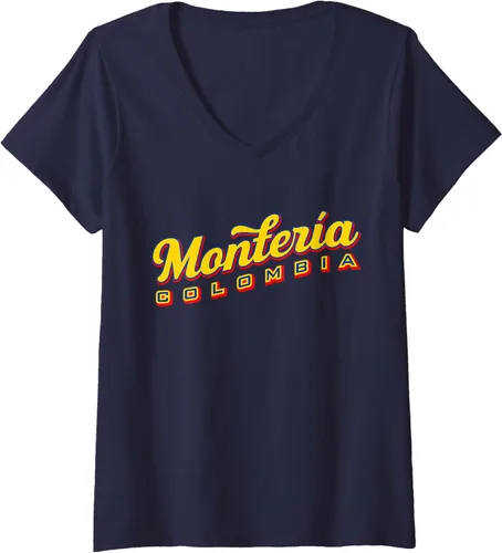 Vista 3 de Womens Montería Colombia V-Neck T-Shirt