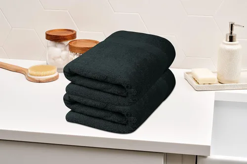 Vista 7 de Toallas de baño de lujo 100% algodón, paquete de 2 (35 x 70 pulgadas), súper suaves, de secado rápido y altamente absorbentes, para baño, hogar, spa