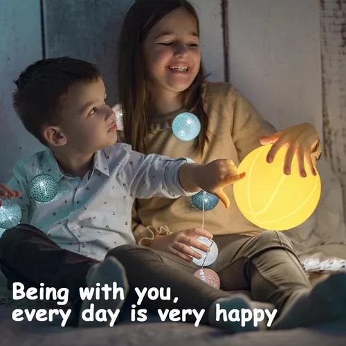 Vista 4 de Luz nocturna de baloncesto, regalos para papás y hombres aficionados al baloncesto, lámpara de habitación con control remoto, 16 colores cambiantes