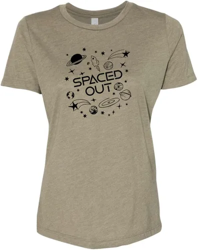 Vista 17 de Cute Women's Screen Printed Crew Neck Tee, Shirts With Sayings, Dusty Blue or Olive