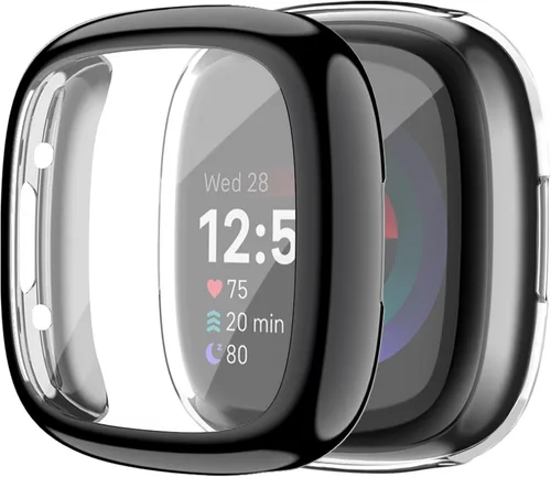 Vista 8 de Tobfit Funda protectora de pantalla para Fitbit Sense 2 / Fitbit Versa 4, TPU chapado en suave alrededor de la cubierta protectora sensible al tacto