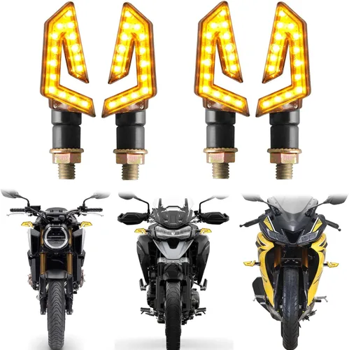 Vista 6 de JMTBNO 4 luces intermitentes universales para motocicleta, 15 luces LED intermitentes compatibles con Honda, Yamaha, Suzuki, Street Sports Bike Dirt