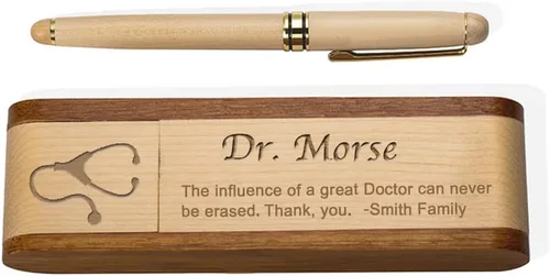 Vista 12 de Juego de bolígrafos y estuches de madera personalizados, bolígrafo de madera natural, regalo de cumpleaños/Navidad/graduación