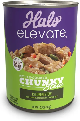 Vista 8 de Halo Elevate - Comida húmeda para perros, hervidor de hervidor de pollo y salmón grueso cocido, comida enlatada de granos saludables para perros
