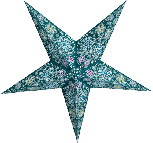 Vista 14 de GalaxyArts - Naxatra (blanco mediano 7 puntas) - Linterna de estrella de papel