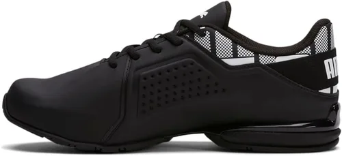 Vista 3 de PUMA Mens Viz Runner Repeat Perforated Wide Running Sneakers Zapatos - Negro