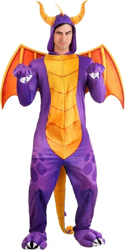 Vista 4 de Spyro the Dragon - Disfraz de dragón morado para adultos