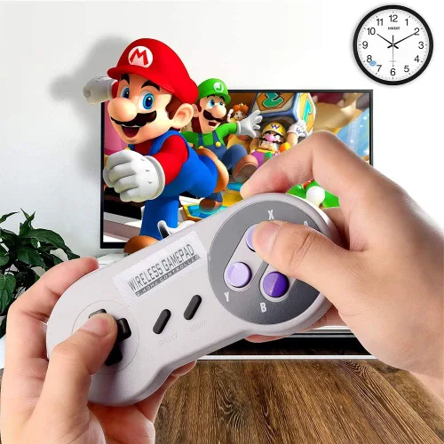 Vista 4 de SNES Wireless Controller 2ps Game Controller with USB Wireless Receiver can Play with The Windows iOS Linx Android Devices