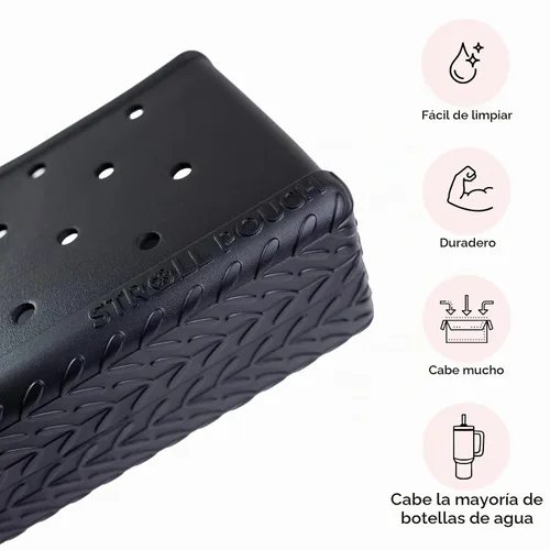 Vista 5 de Stroll Pouch - Organizador de cochecito de bebé de EVA impermeable con correa para el hombro, personalizable como una bolsa Bogg, organizador