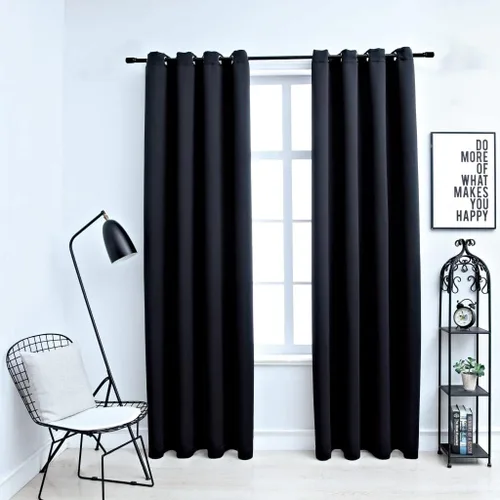 Vista 16 de Cortinas opacas con anillos 2 piezas, aislamiento térmico sólido con ojales, cortinas de ventana de reducción de ruido, cortinas de oscurecimiento