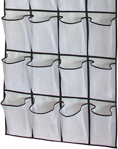 Vista 9 de Organizador de zapatos para colgar sobre la puerta, antideslizante para colgar zapatos, soporte para zapatos detrás de la puerta con 24 bolsillos