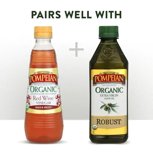 Vista 6 de Pompeian Vinagre de vino tinto orgánico gourmet, sin filtrar y sin pasteurizar, 16 onzas líquidas