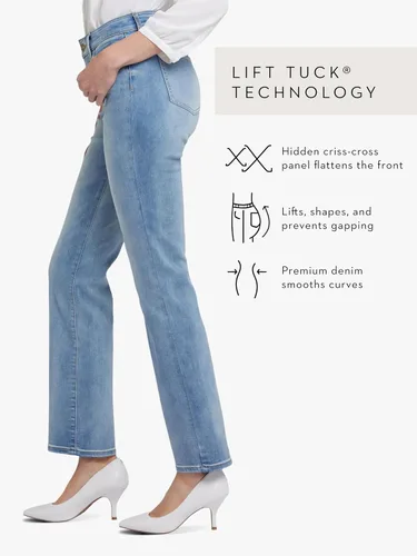 Vista 4 de NYDJ - Pantalones de mezclilla rectos Marilyn para mujer Biscayne