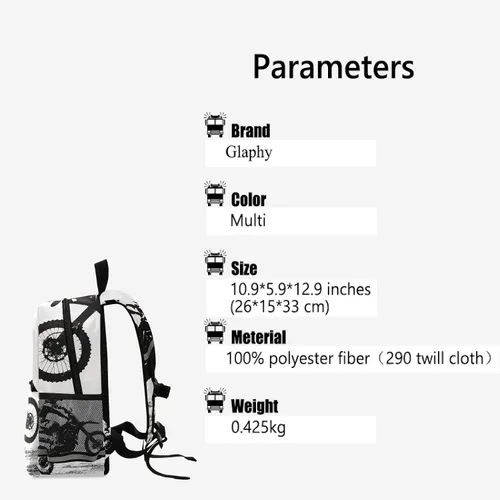 Vista 2 de Glaphy Mochilas para niños, Motocicleta, Mochilas Daypack