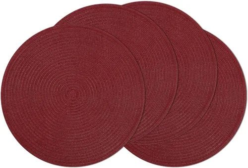 Vista 48 de SHACOS Juego de 4 manteles individuales redondos lavables de 15 pulgadas, de algodón, poliéster, trenzados, para mesa de comedor, boda, decoración