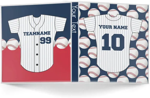 Vista 2 de Carpeta personalizada de 3 anillas de jersey de béisbol - 1 pulgada