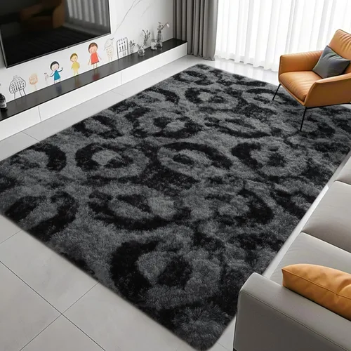 Vista 8 de ISEAU Alfombra de pasillo cómoda y esponjosa para dormitorio, de felpa con base de goma antideslizante, para dormitorio de bebé, al lado de la cama