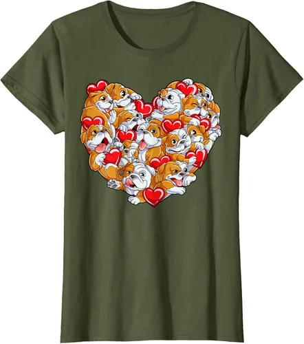 Vista 54 de Camiseta inglesa para el día de San Valentín con diseño de corazón y perro amante de los niños Negro