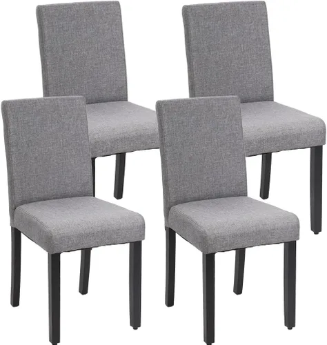 Vista 9 de Sillas de comedor de estilo urbano, de piel y con patas de madera maciza, 76.2 cm, 4