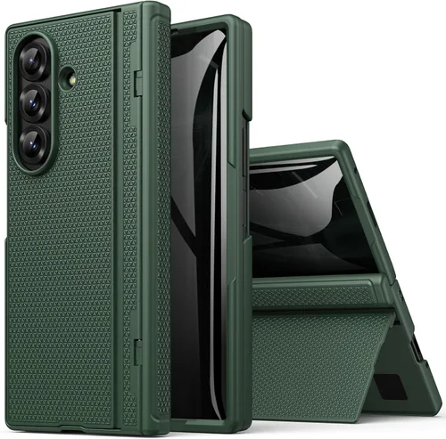 Vista 19 de BXYJY Funda para Samsung Galaxy Z Fold 7 con soporte, protector de pantalla frontal, protección de bisagra, delgada y resistente, cubierta dura