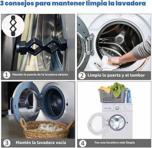 Vista 3 de Accesorio de puerta de lavadora corta, "más corto, ahorro de espacio", mantiene la puerta del cargador frontal abierta, compacta para cuarto